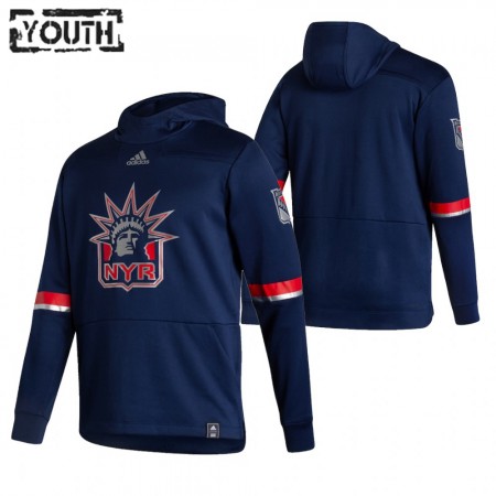  New York Rangers Blank 2020-21 Reverse Retro Sawyer Hooded Sweatshirt - Barn
